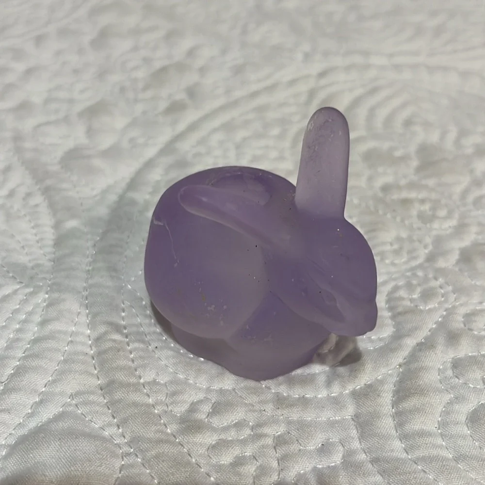Set of 4 Williams Sonoma‎ frosted glass bunny candle holders